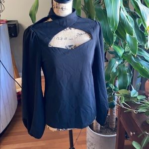 Shein black long sleeve top size Med